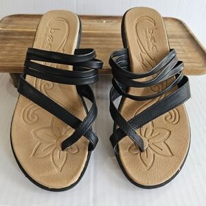 b.o.c. Black Strappy Slip-On Sandals